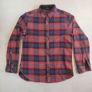 Outpost Makers Mens Plaid Flannel Shirt Red Blue Button Front Size‎ M Medium